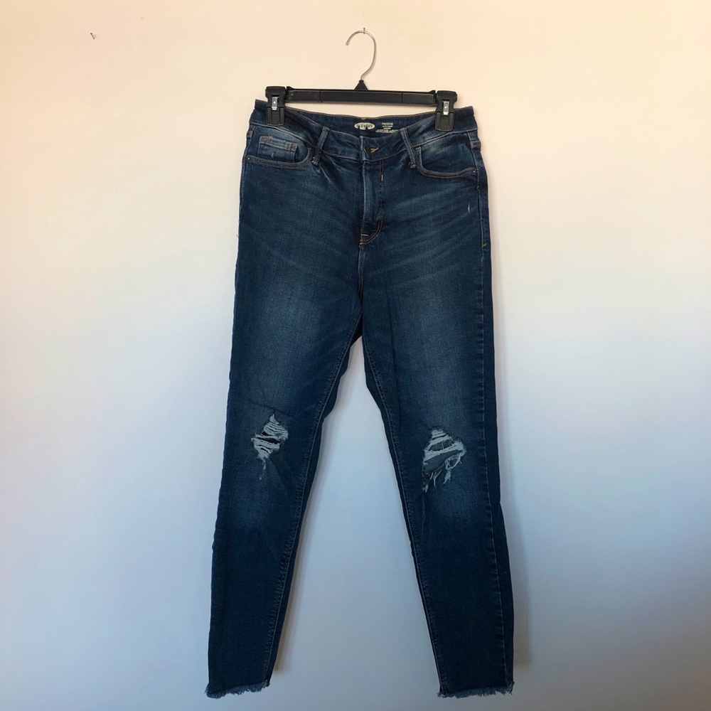 Ripped Knee High Rise Jeans - Old Navy